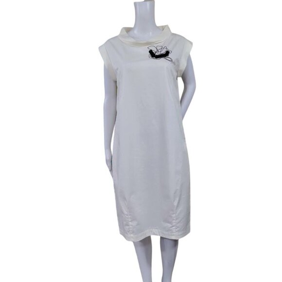Peserico Womens White Embellished Artsey Lux Dress Size 42 M Made In Italy - Picture 2 of 16